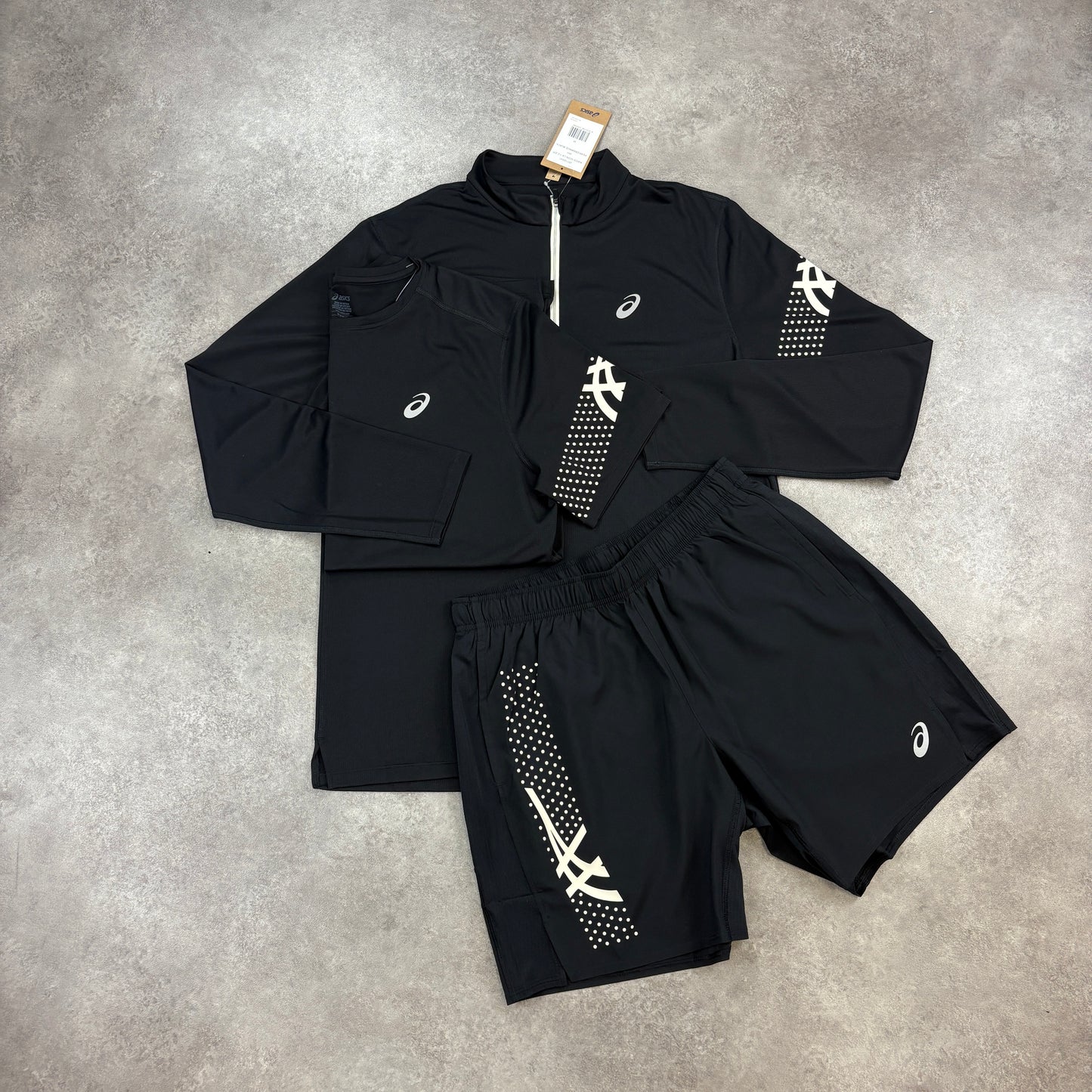 Asics Black / White “Icon” 3 Piece Set
