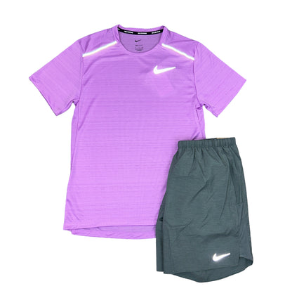 Nike “Lilac/Challanger Shorts” Miler 1.0 Set