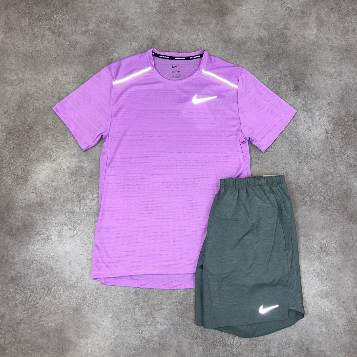 Nike “Lilac/Challanger Shorts” Miler 1.0 Set