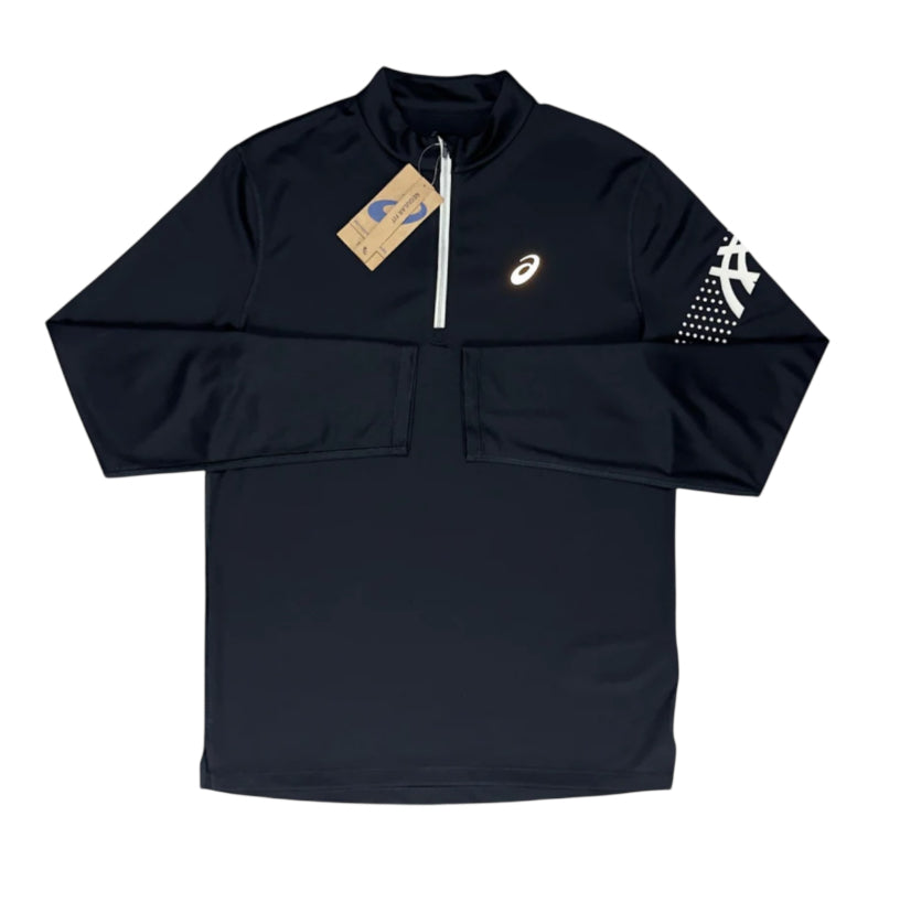 Asics Black / White “Icon” Half Zip