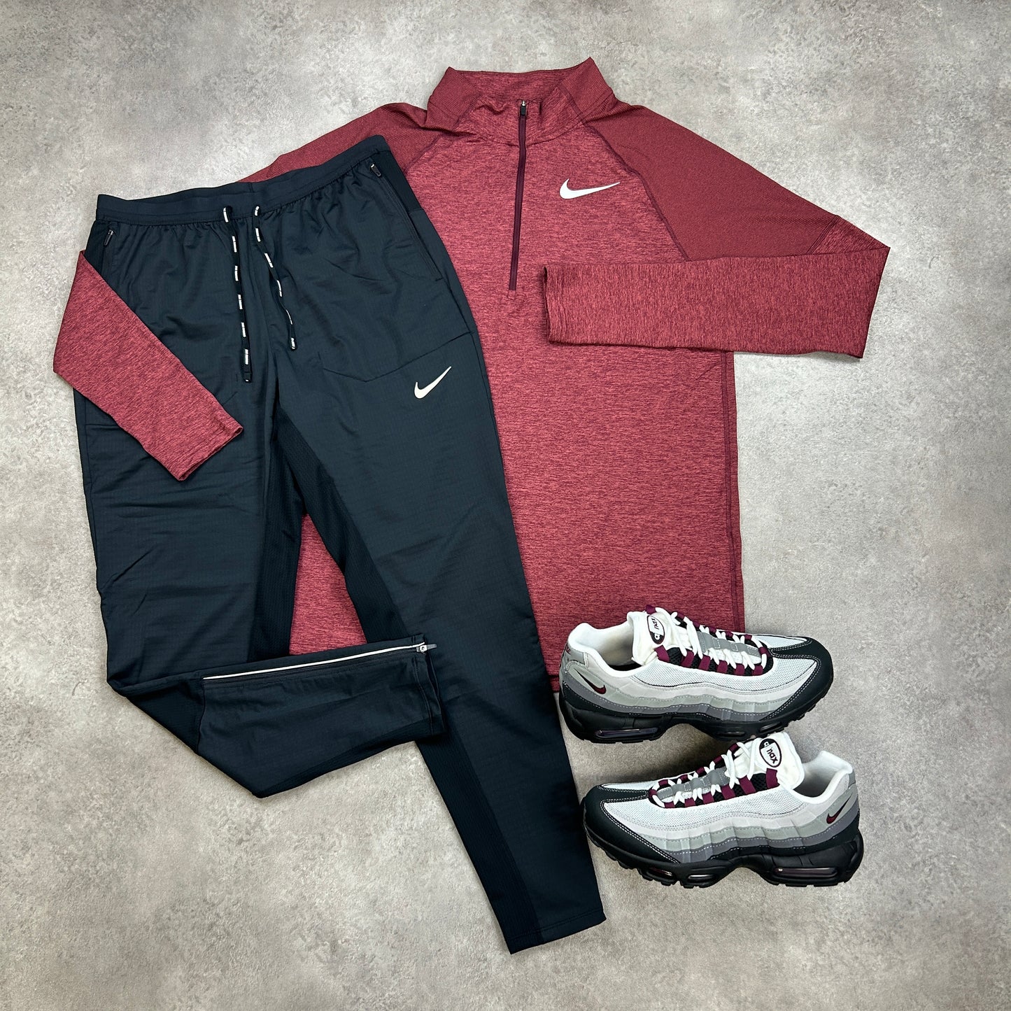 Nike “Maroon” Element Half Zip Set