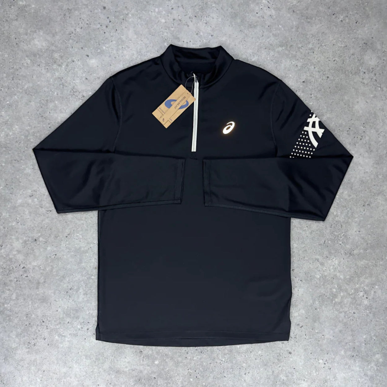 Asics Black / White “Icon” Half Zip