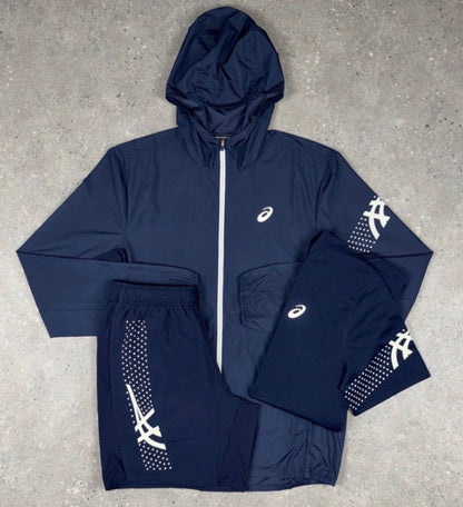 Asics Midnight Navy “Icon” 3 Piece Windrunner Set