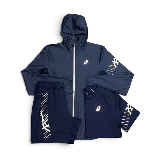 Asics Midnight Navy “Icon” 3 Piece Windrunner Set