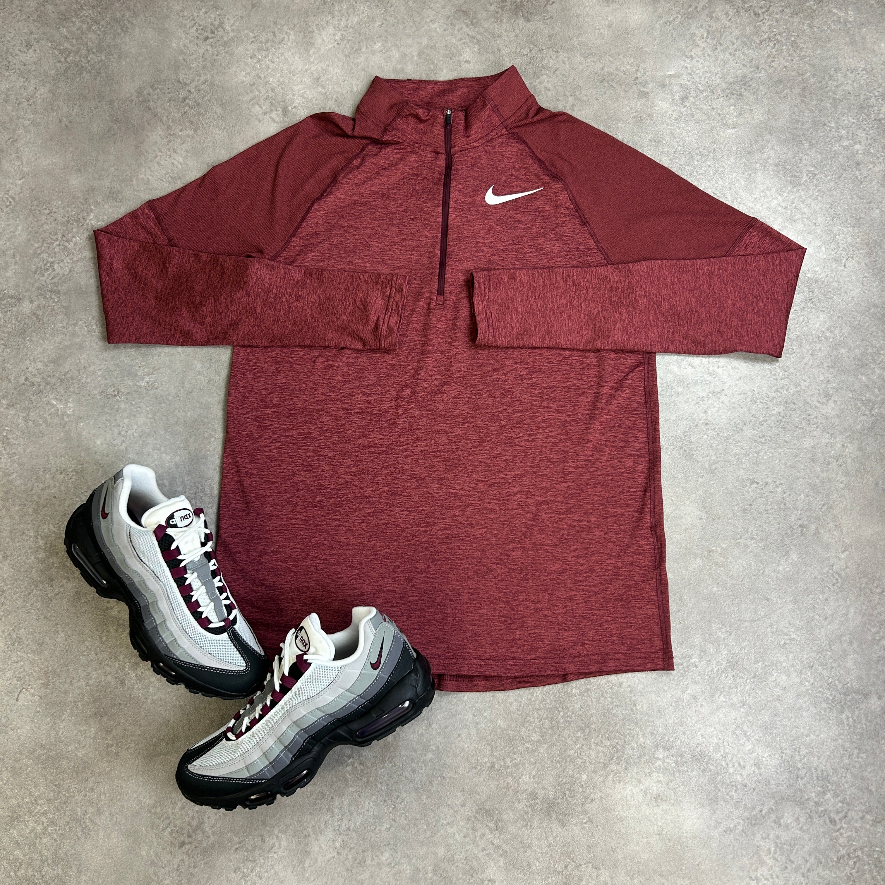 nike half zip maroon